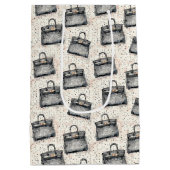 Luxuriöses Python-Handtaschenmuster auf rosa gespr Mittlere Geschenktüte (Rückseite)
