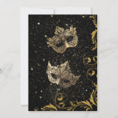 Luxuriöses Quinceañera Masquerade Party Einladung (Rückseite)