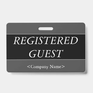 Luxuriöses "REGISTERED GÄSTES" Abzeichen Ausweis