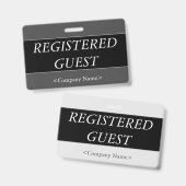 Luxuriöses "REGISTERED GÄSTES" Abzeichen Ausweis (Vorder- & Rückseite)