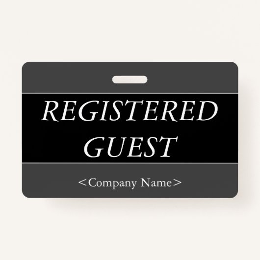 Luxuriöses "REGISTERED GÄSTES" Abzeichen Ausweis (Vorderseite)