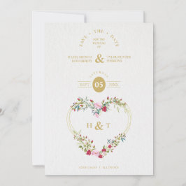 Luxuriöses romantisches Blumenrosa Rosa Herz Save The Date