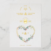 Luxuriöses romantisches Botanisches Blumenrosa Her Folieneinladung (Vorderseite)