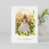 Luxuriöses Romantisches Spanisches Foto Ivy Arch Folieneinladung (Stehend vorne)