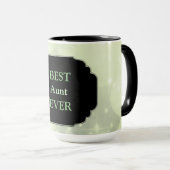 Luxuriöses rosa "Best Aunt Ever"-Design Tasse (VorderseiteRechts)