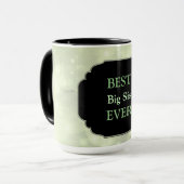 Luxuriöses rosa "Best Big Sis Ever"-Design Tasse (Vorderseite Links)