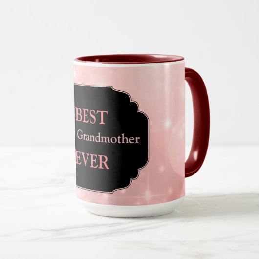 Luxuriöses rosa "Best Great Grandmutter Ever" Desi Tasse (VorderseiteRechts)