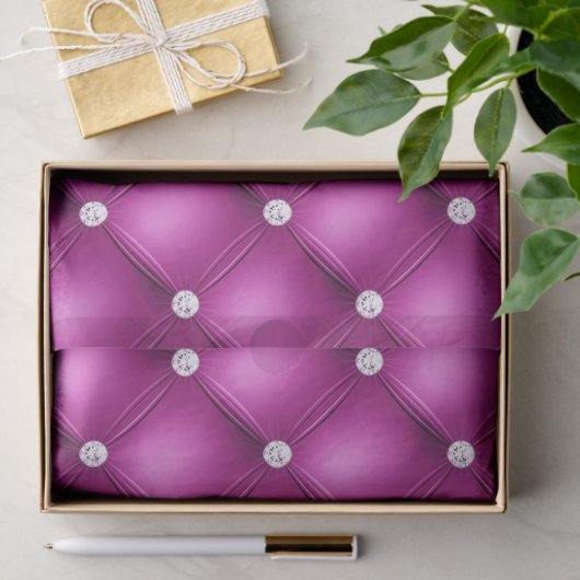 Luxuriöses rosa Diamant gepolstertes Muster Seidenpapier (Geschenk)