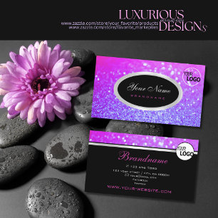 Luxuriöses, rosa, Lila, glänzendes Glitzer Spark Visitenkarte
