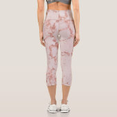 Luxuriöses Rosa Rose Blush Glitzer Marmor Capri Leggings (Rückseite)