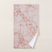 Luxuriöses Rosa Rose Blush Glitzer Marmor individu Badhandtuch Set (Handtuch)