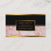 Luxuriöses Rosa Rose Blush Glitzer Marmor individu Visitenkarte (Vorderseite)