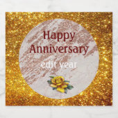 Luxuriöses Rosa Rose Glitzer Marmor anpassen Schaumweinetikett (Einzelnes Label)