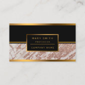 Luxuriöses Rosa Rose Glitzer Marmor anpassen Visitenkarte (Vorderseite)