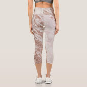 Luxuriöses Rosa Rose Glitzer Marmor Capri Leggings (Rückseite)