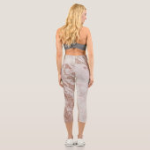 Luxuriöses Rosa Rose Glitzer Marmor Capri Leggings (Rückseite)