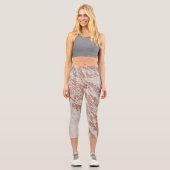 Luxuriöses Rosa Rose Glitzer Marmor Capri Leggings (Vorderseite)