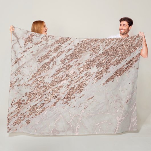 Luxuriöses Rosa Rose Glitzer Marmor Fleecedecke (Beispiel)