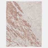 Luxuriöses Rosa Rose Glitzer Marmor Fleecedecke (Vorderseite)