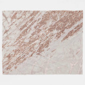 Luxuriöses Rosa Rose Glitzer Marmor Fleecedecke (Vorderseite (Horizontal))