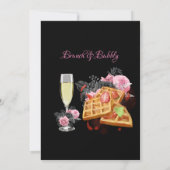 Luxuriöses rosa schwarzes Blumenmotiv Brunch & Bub Einladung (Rückseite)