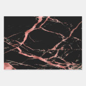 Luxuriöses rosa schwarzes Marmor Geschenkpapier Set (Vorderseite 3)