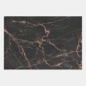 Luxuriöses rosa schwarzes Marmor Geschenkpapier Set (Vorderseite)