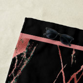 Luxuriöses rosa schwarzes Marmor Strandtuch (Beispiel)