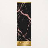 Luxuriöses rosa schwarzes Marmor Yogamatte (Vorderseite)