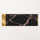 Luxuriöses rosa schwarzes Marmor Yogamatte (Vorderseite (Horizontal))