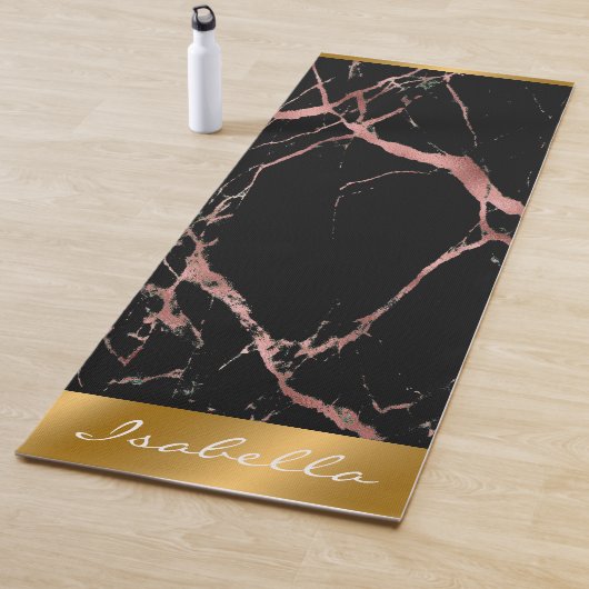Luxuriöses rosa schwarzes Marmor Yogamatte (Beispiel)