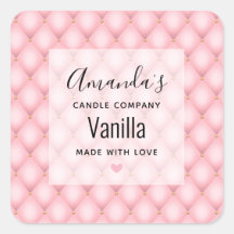 Luxuriöses rosa Tufed Diamond Muster Kerzengeschäf