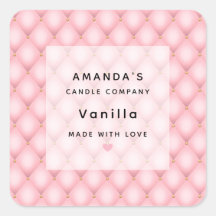 Luxuriöses rosa Tufed Diamond Muster Kerzengeschäf