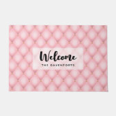 Luxuriöses rosa Tufed Diamond Muster Willkommen Fußmatte (Vorderseite)