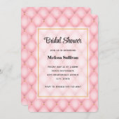 Luxuriöses rosa Tufed Diamond Pattern Brautparty Einladung (Vorne/Hinten)