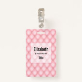 Luxuriöses rosa Tuflith Diamond Muster Ausweis (Rückseite mit Klammer)