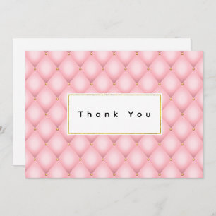 Luxuriöses rosa Tuflith Diamond Muster Dankeskarte