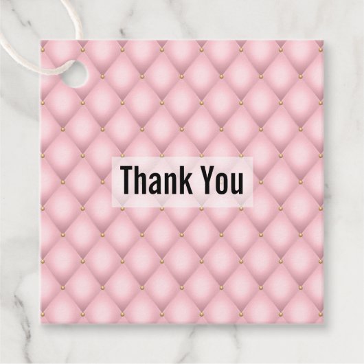 Luxuriöses rosa Tuflith Diamond Muster Geschenkanhänger (Vorderseite)