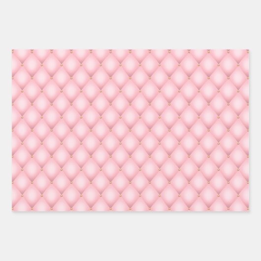 Luxuriöses rosa Tuflith Diamond Muster Geschenkpapier Set (Vorderseite)