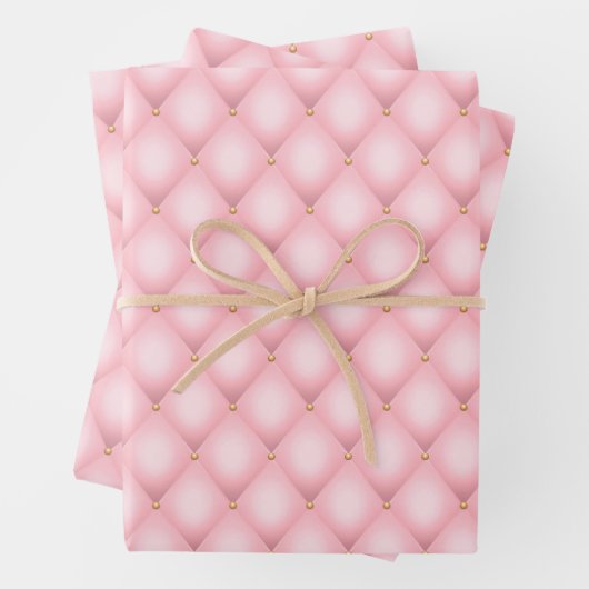 Luxuriöses rosa Tuflith Diamond Muster Geschenkpapier Set (Beispiel)