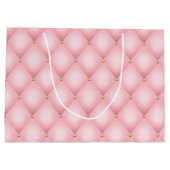 Luxuriöses rosa Tuflith Diamond Muster Große Geschenktüte (Rückseite)