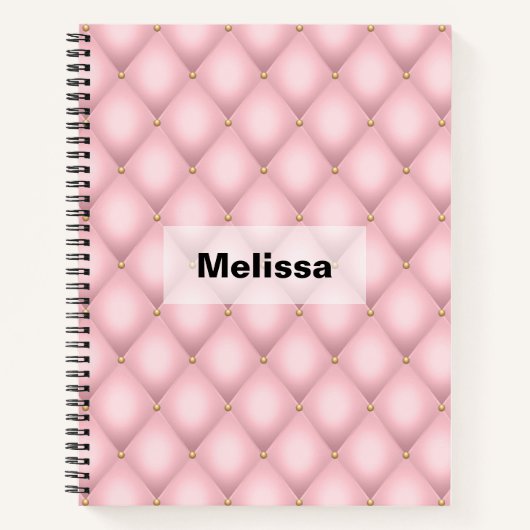 Luxuriöses rosa Tuflith Diamond Muster Notizblock (Vorderseite)