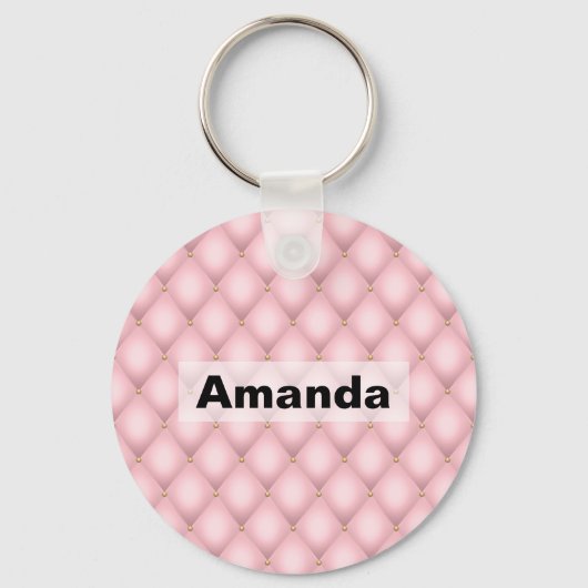 Luxuriöses rosa Tuflith Diamond Muster Schlüsselanhänger (Vorderseite)