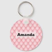 Luxuriöses rosa Tuflith Diamond Muster Schlüsselanhänger (Rückseite)