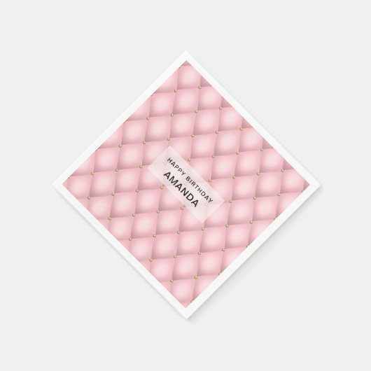 Luxuriöses rosa Tuflith Diamond Muster Serviette (Ecke)