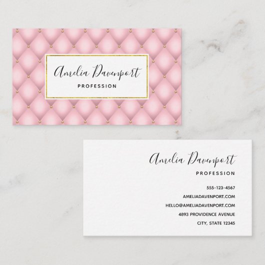 Luxuriöses rosa Tuflith Diamond Muster Visitenkarte (Vorne/Hinten)