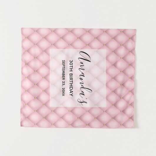 Luxuriöses rosa Tuflith Diamond Muster Wandteppich (Vorderseite (Horizontal))