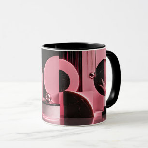 Luxuriöses rosa und schwarzes geometrisches Design Tasse