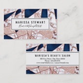 Luxuriöses Rose Gold Glitzer Geometrisches Marmor Visitenkarte (Vorne/Hinten)