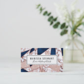 Luxuriöses Rose Gold Glitzer Geometrisches Marmor Visitenkarte (Stehend Vorderseite)